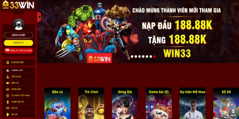 33Win nhận được sự tin tưởng của đông đảo thành viên